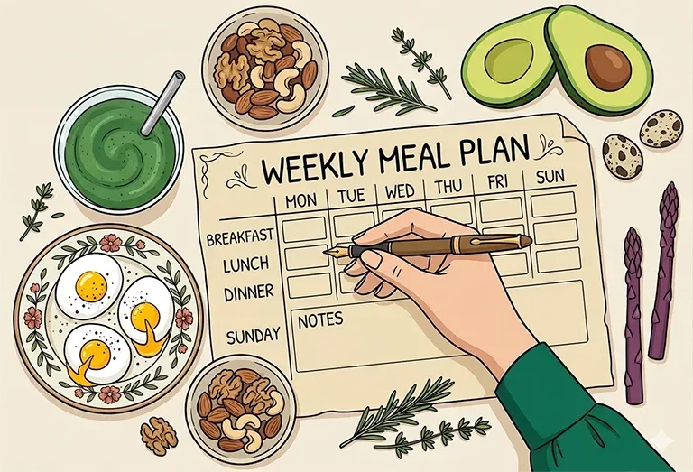 7-day vegetarian meal plan for weight loss with healthy plant-based meals and fresh ingredients